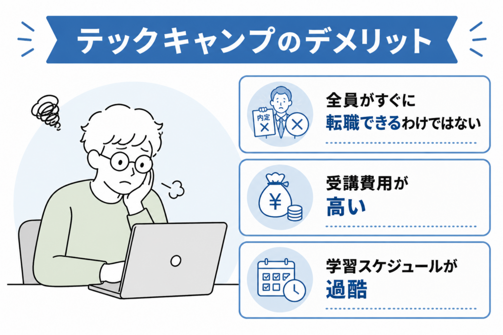 テックキャンプのデメリット3つ