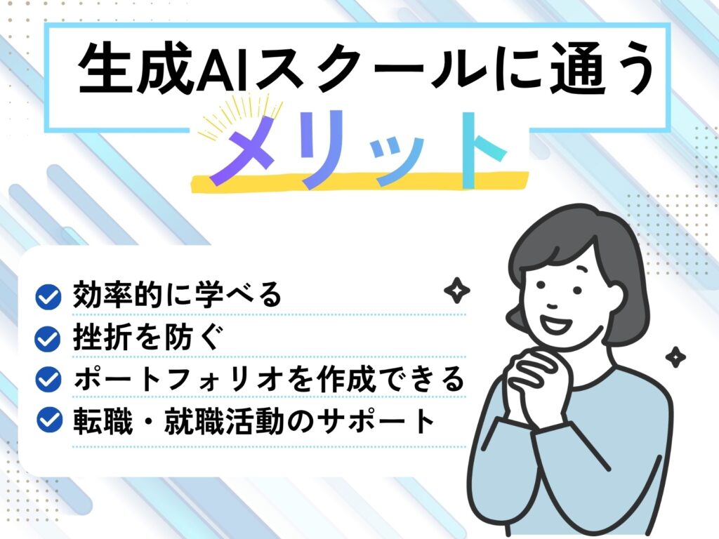 生成AIスクールに通うメリットを可視化できる画像